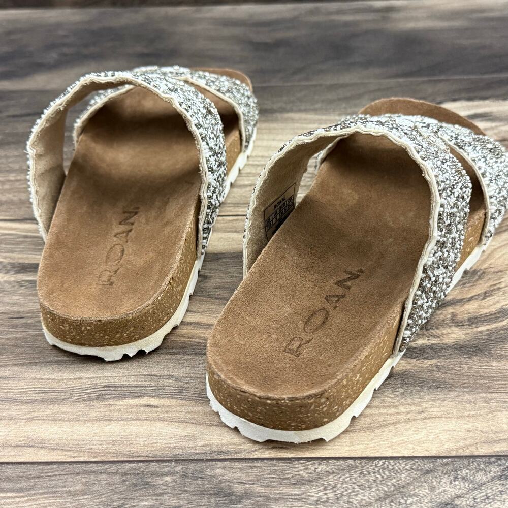 NIB Roan Bed Stu 7.5 Jury White Multi Beaded Slide Sandals Boho - Picture 7 of 12